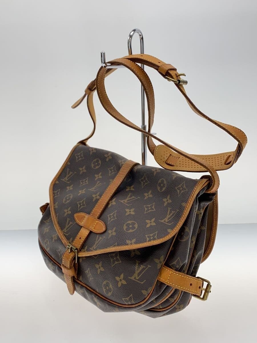 LOUIS VUITTON 1) Saumur 30_Monogram Canvas PVC BRW M42256 2