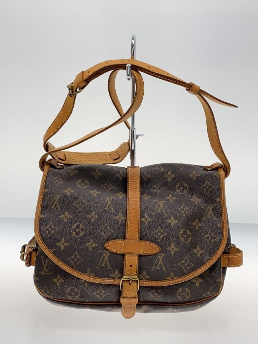 LOUIS VUITTON 1) Saumur 30_Monogram Canvas PVC BRW M42256 3