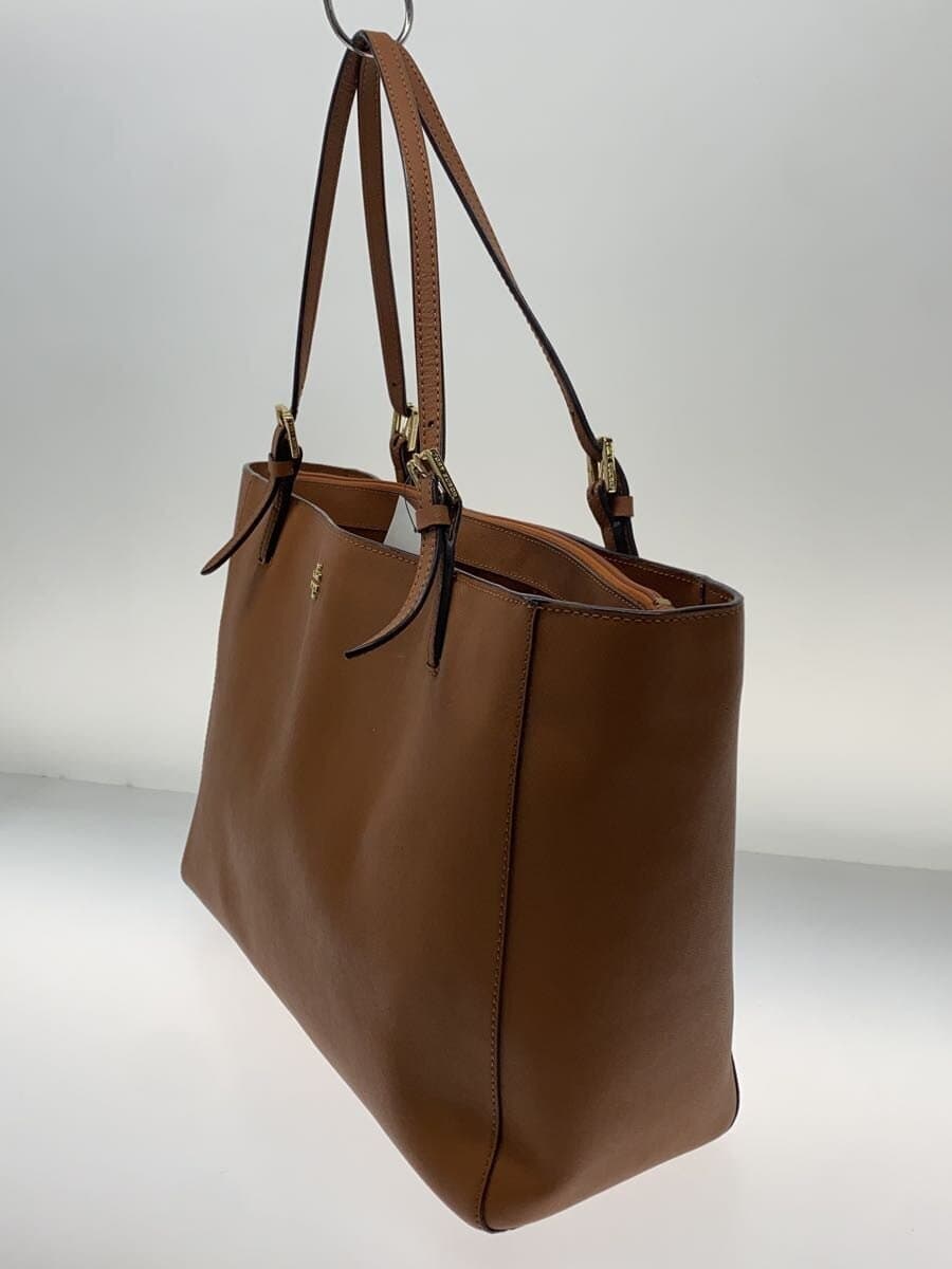 TORY BURCH Business Bag Tote Bag Leather BRW Solid Color 2
