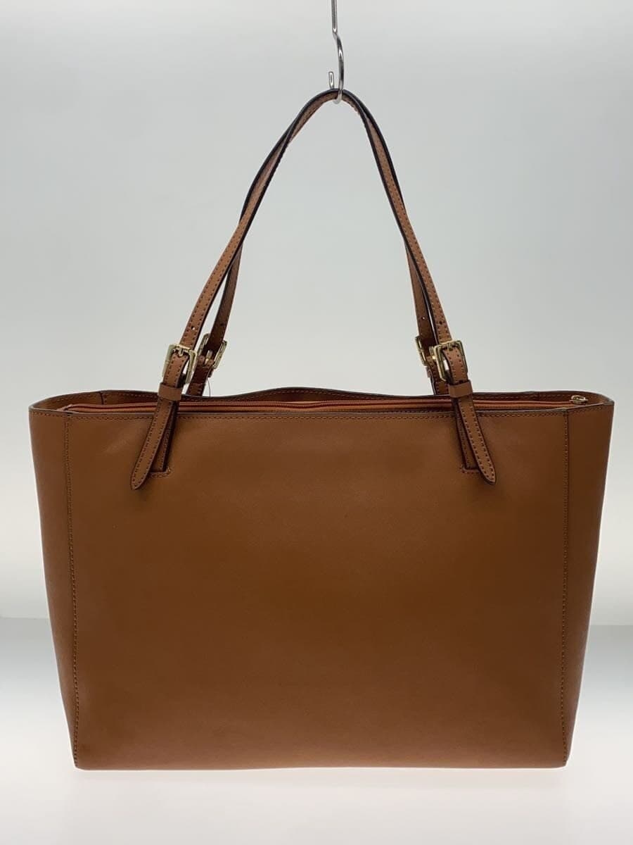 TORY BURCH Business Bag Tote Bag Leather BRW Solid Color 3