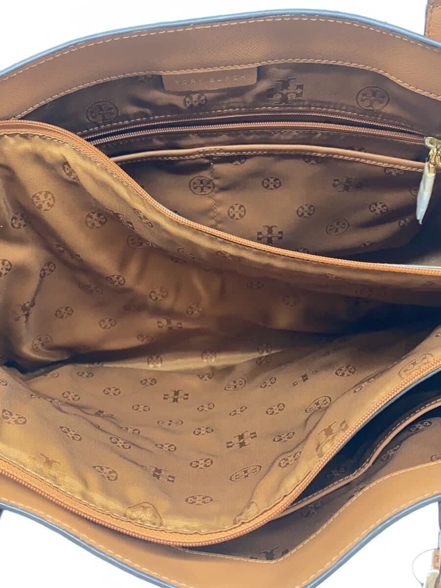 TORY BURCH Business Bag Tote Bag Leather BRW Solid Color 6