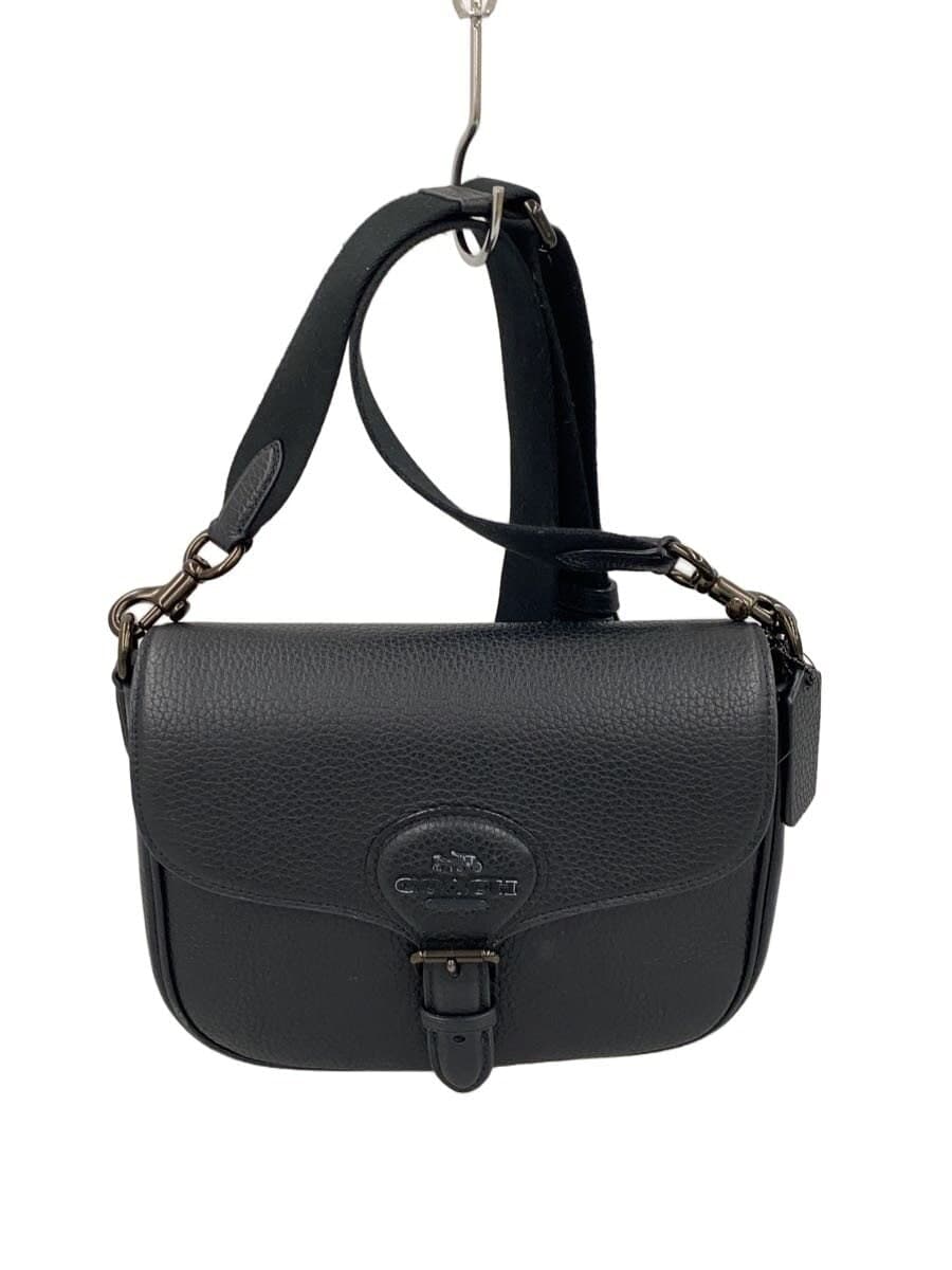 COACH Amelia Saddle Bag Shoulder Bag Leather BLK CP103