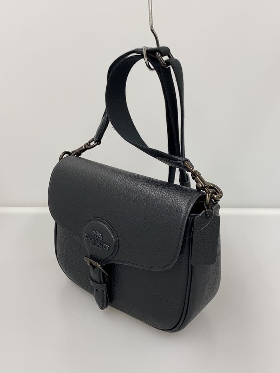 COACH Amelia Saddle Bag Shoulder Bag Leather BLK CP103 2