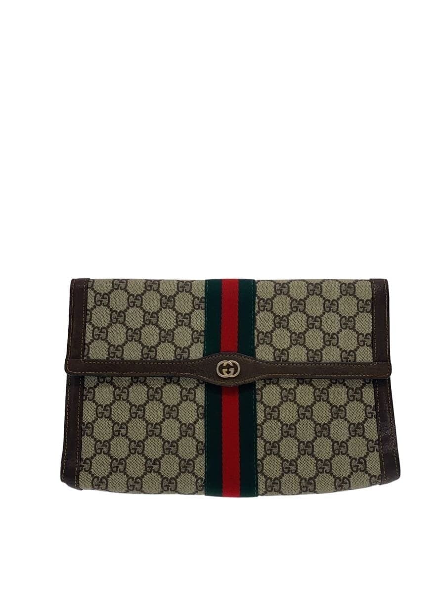GUCCI clutch bag -- BEG all-over pattern