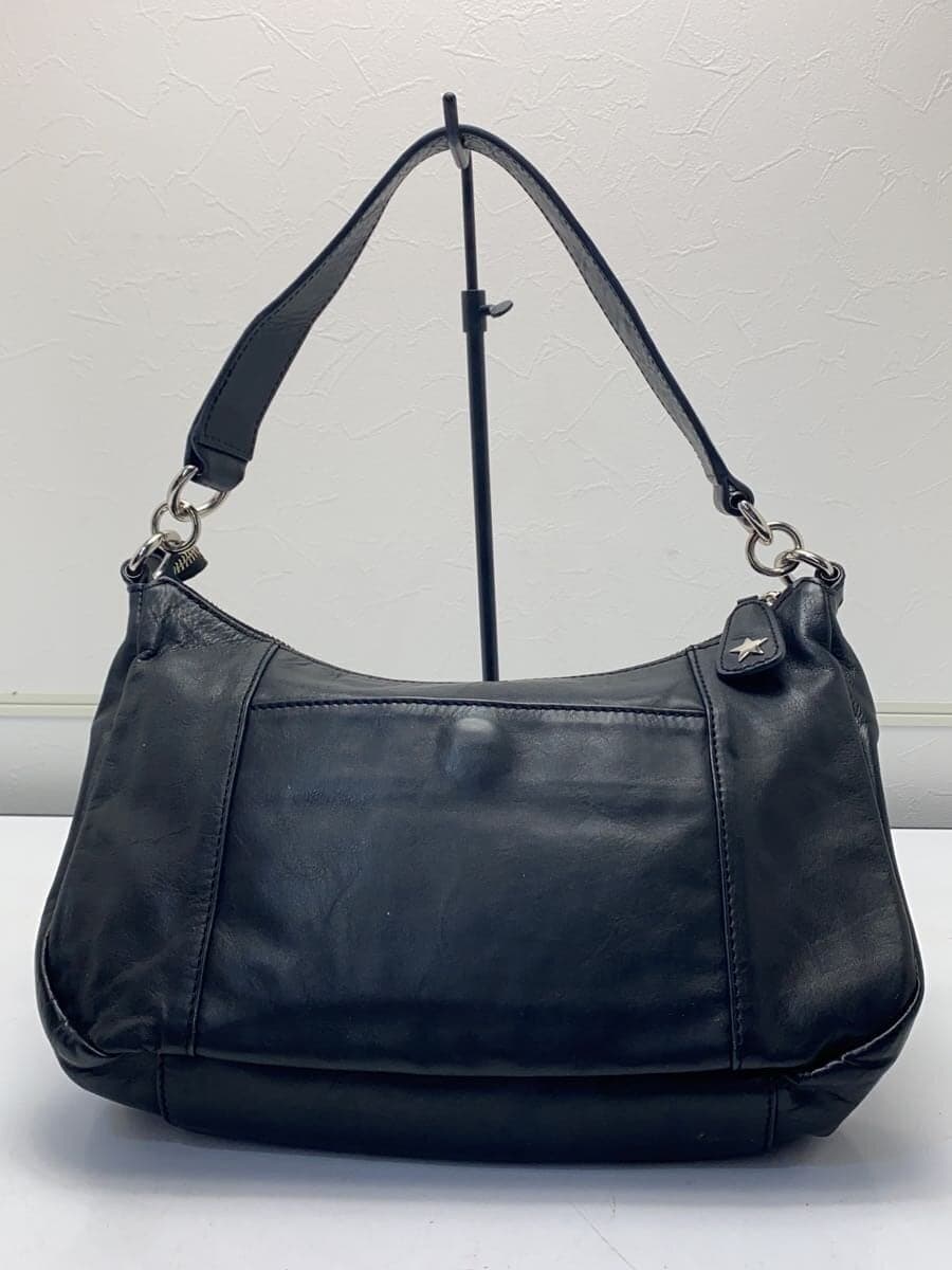 agnes b VOYAGE Studs Shoulder Bag Leather BLK 3