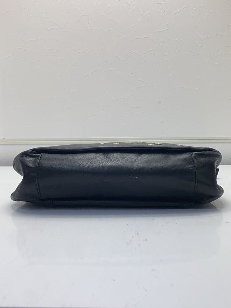 agnes b VOYAGE Studs Shoulder Bag Leather BLK 4