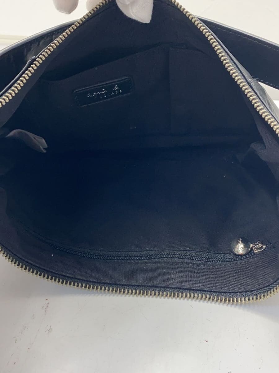 agnes b VOYAGE Studs Shoulder Bag Leather BLK 6