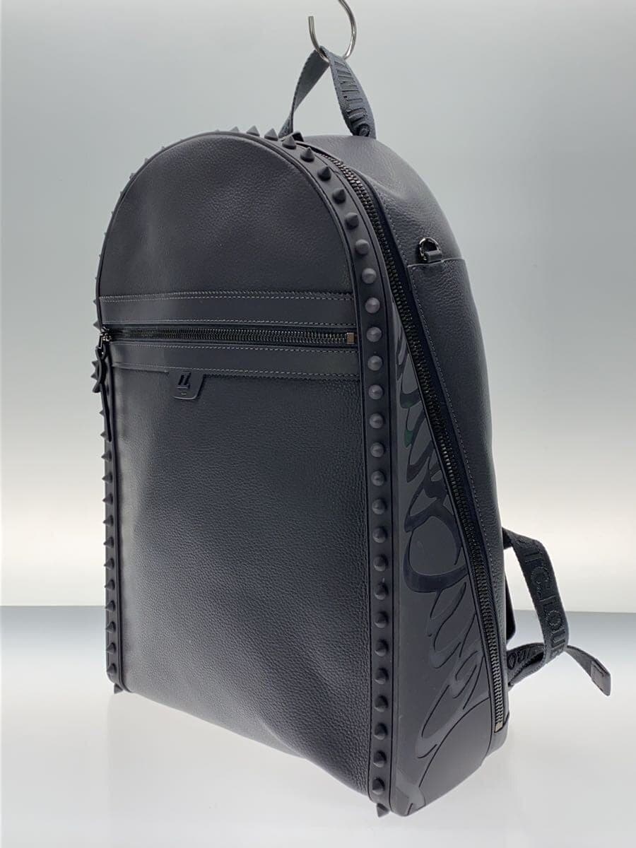 Christian Louboutin Rubber Leather Mix Studs Backpack -- GRY 2