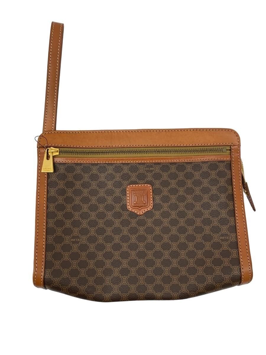 CELINE Clutch Bag Leather BRW All Over Pattern