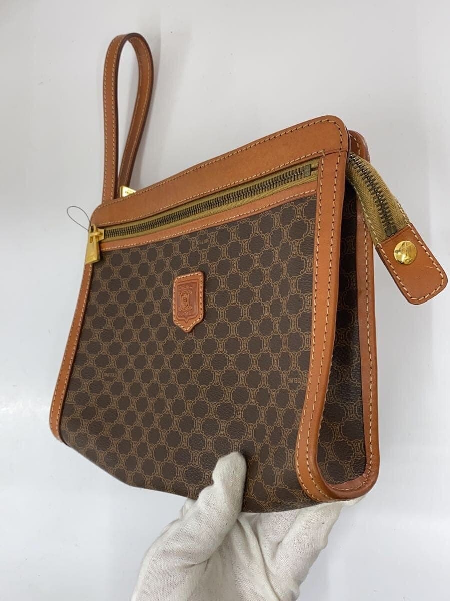 CELINE Clutch Bag Leather BRW All Over Pattern 2