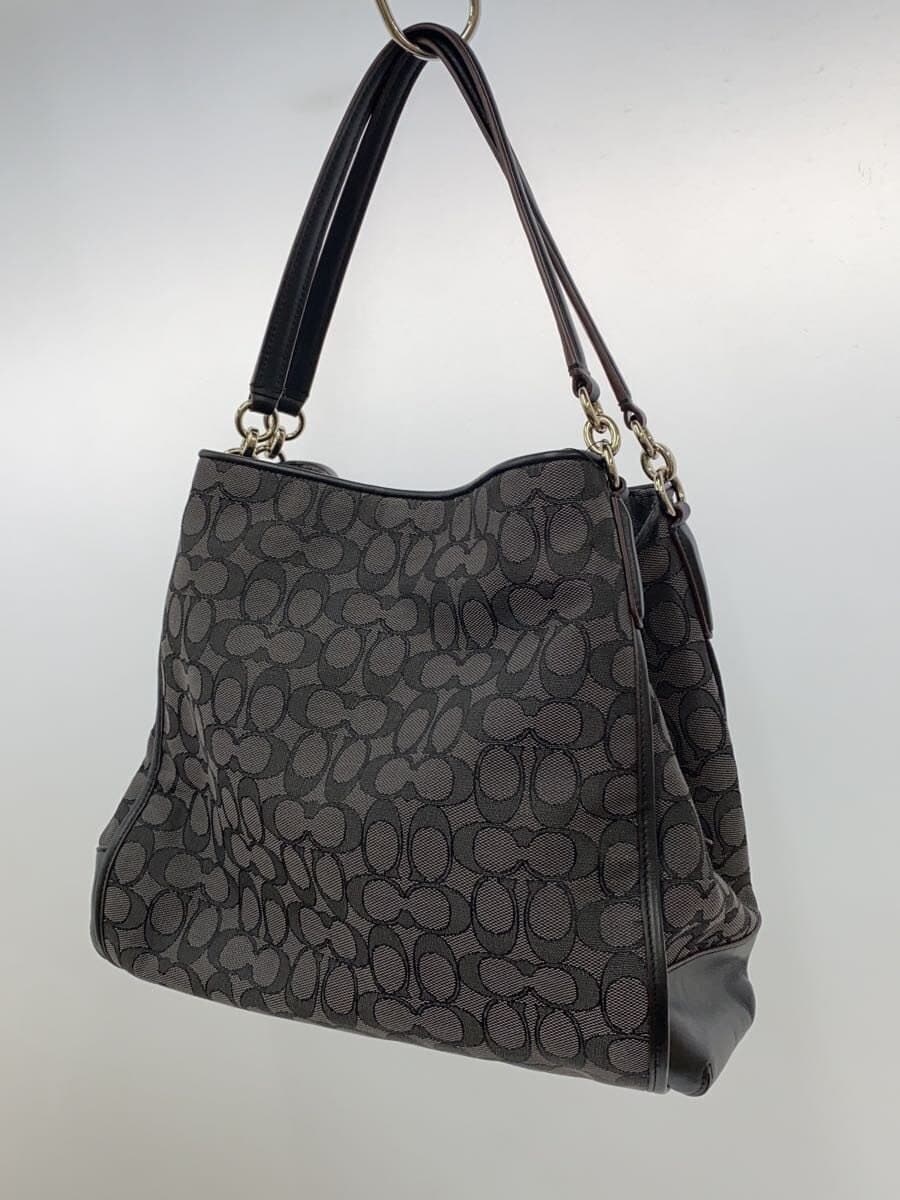 COACH Tote Bag Canvas BLK Monogram F36424 2