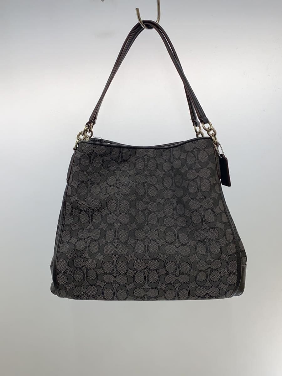 COACH Tote Bag Canvas BLK Monogram F36424 3