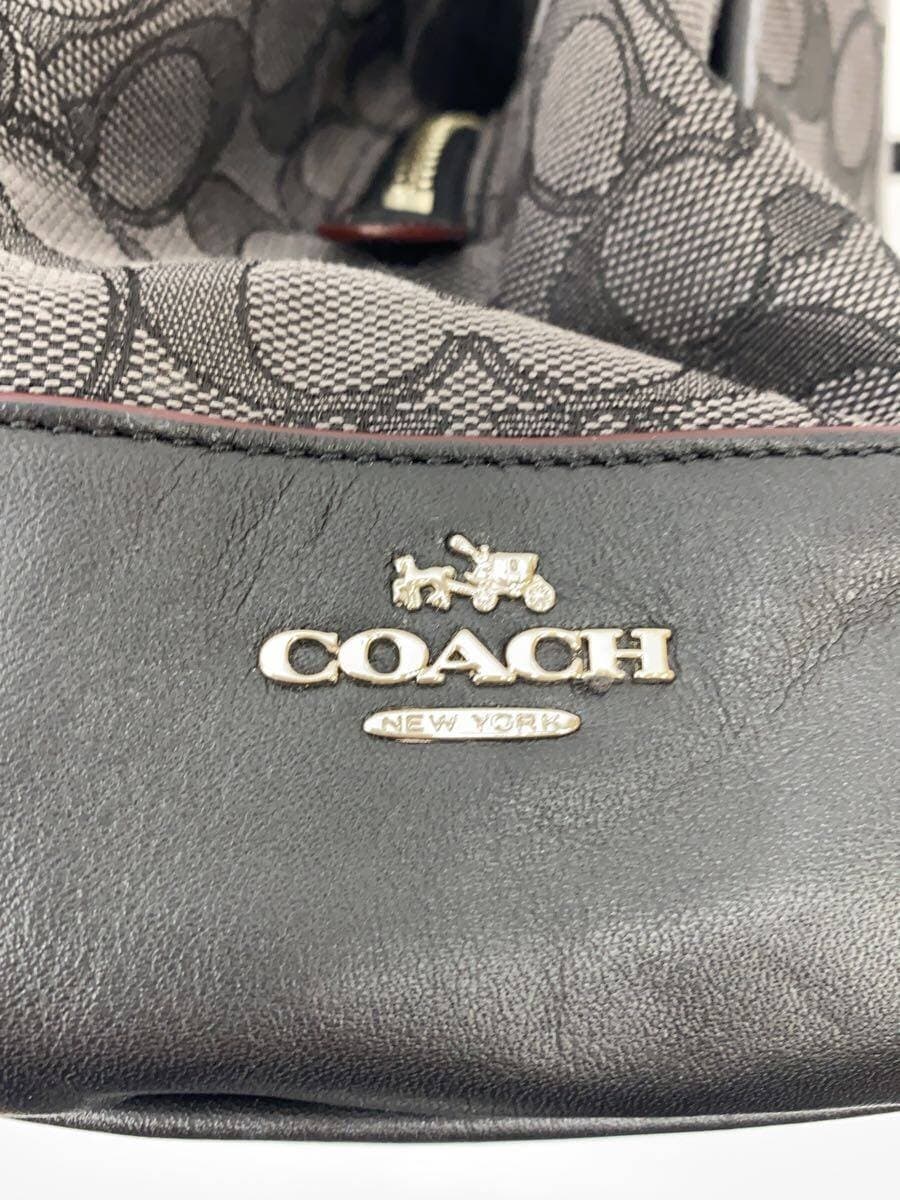 COACH Tote Bag Canvas BLK Monogram F36424 5