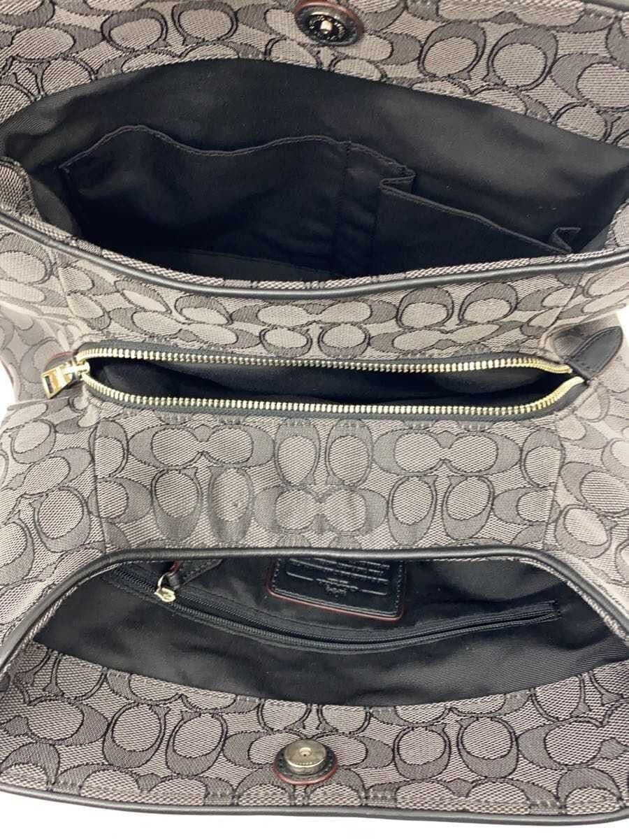 COACH Tote Bag Canvas BLK Monogram F36424 6