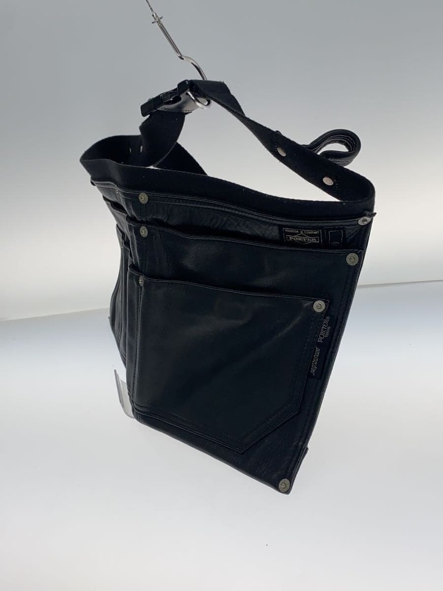 PORTER x NEIGHBORHOOD Waist Bag Leather BLK Solid 2