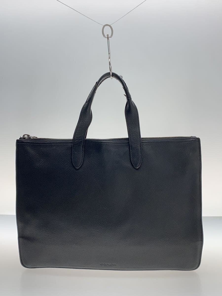 COACH Metro Polytan Soft Briefcase Leather BLK 3
