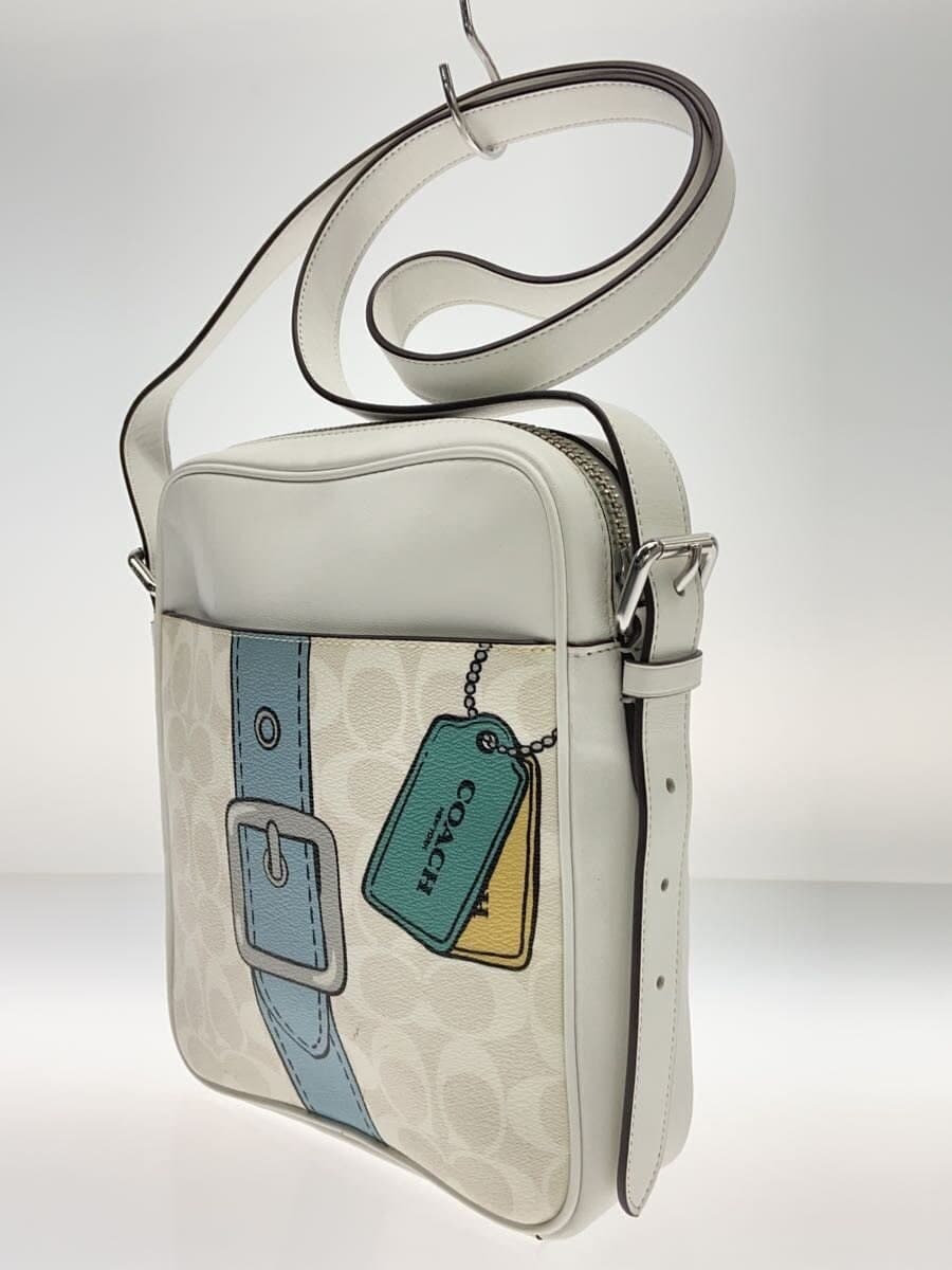 COACH Shoulder Bag PVC WHT All-over Pattern A2361 2