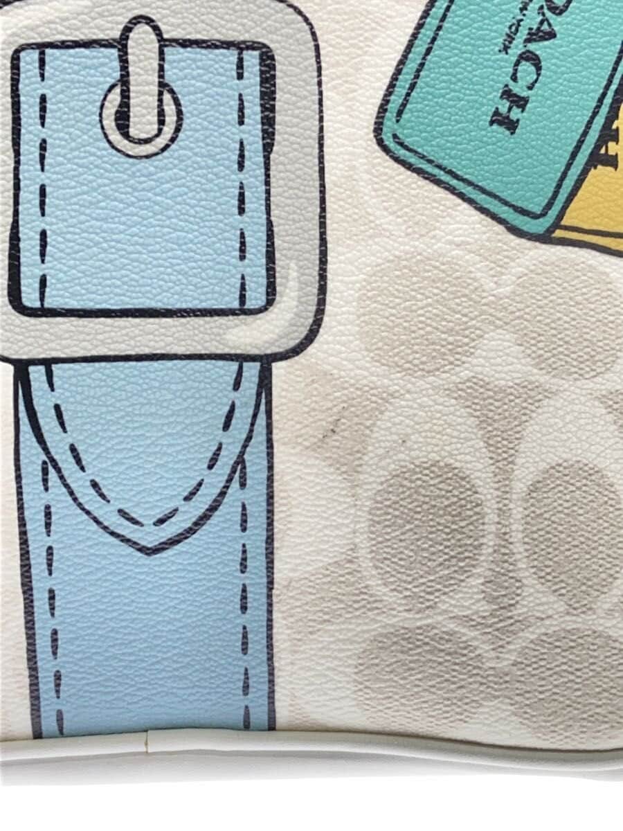 COACH Shoulder Bag PVC WHT All-over Pattern A2361 7