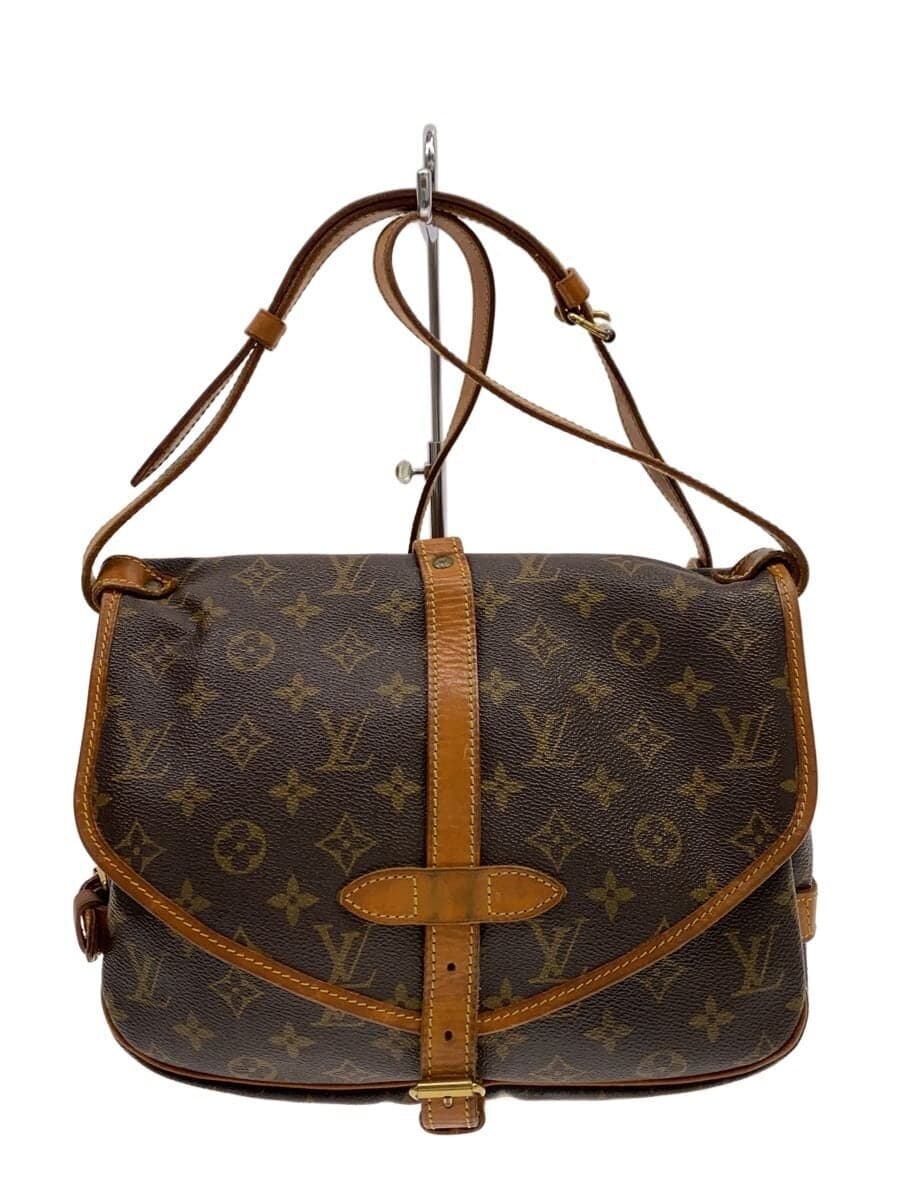 LOUIS VUITTON 1) Saumur 30_Monogram Canvas PVC BRW M42256