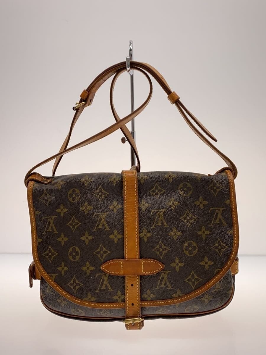 LOUIS VUITTON 1) Saumur 30_Monogram Canvas PVC BRW M42256 3