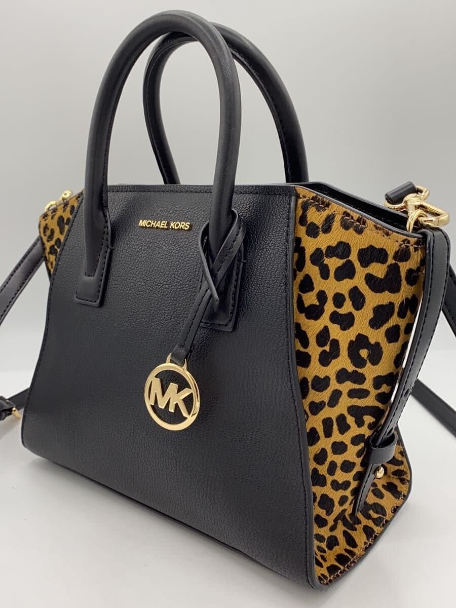 MICHAEL KORS Shoulder Bag Leather BLK Animal AC-2406 2