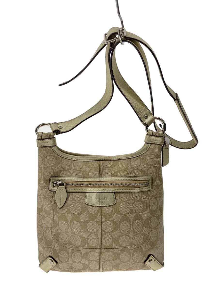 COACH Penelope Coated Signature Shoulder Bag GLD All Over Pattern F15704