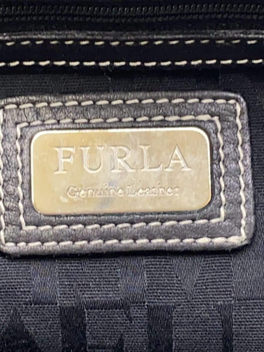 FURLA Handbag Leather BLK Solid 5