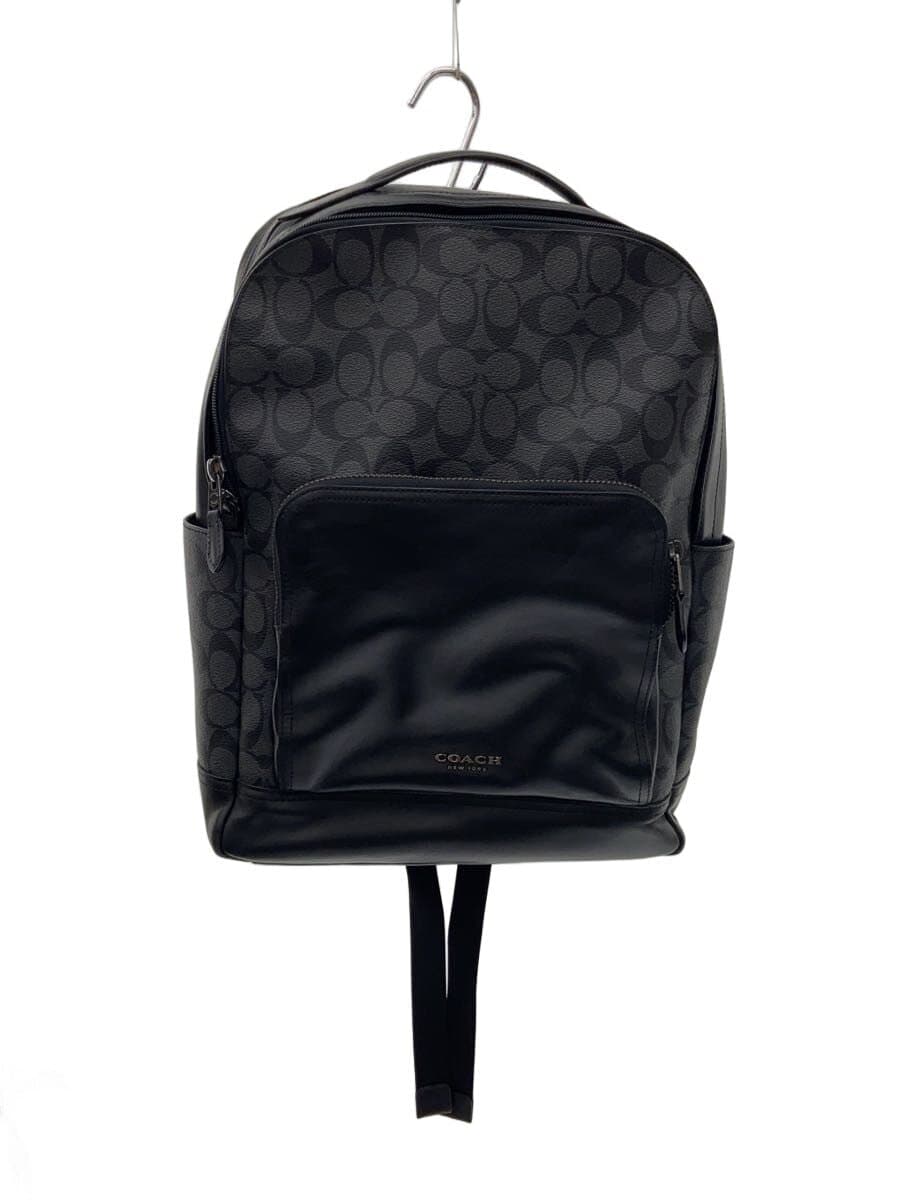 COACH Backpack Leather Black Monogram F38755