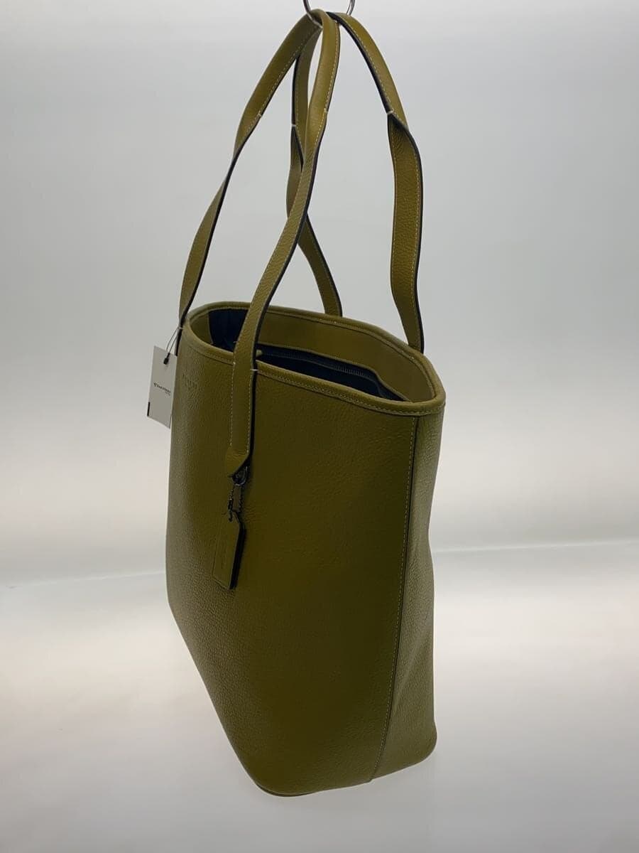 COACH Tote Bag Leather KHK Solid C9876 2