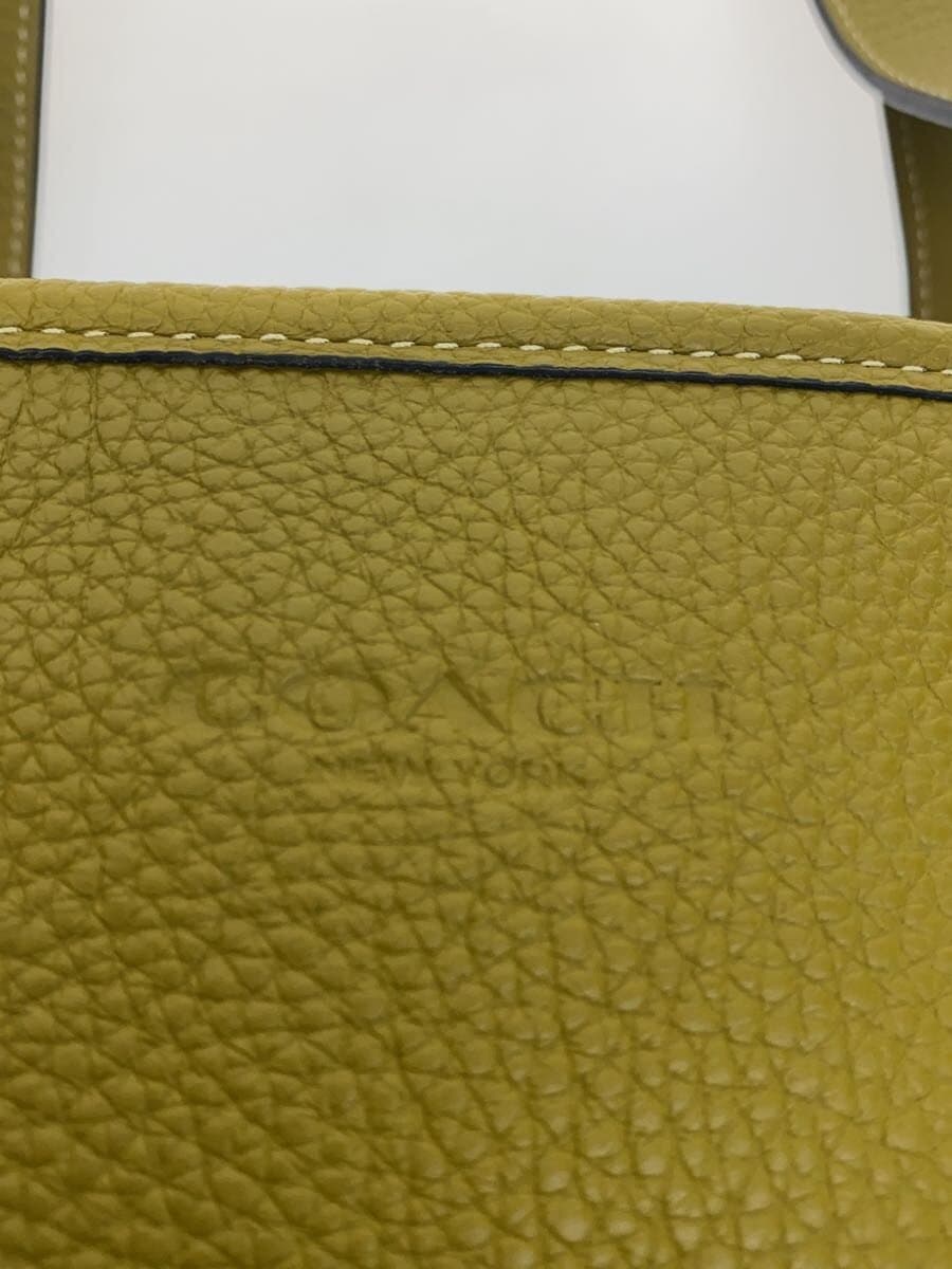 COACH Tote Bag Leather KHK Solid C9876 5