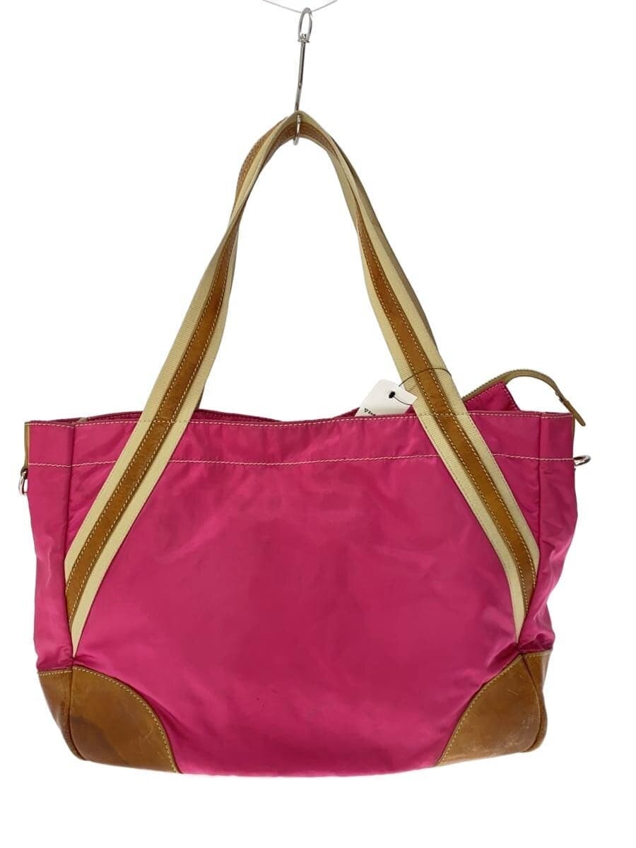 PRADA leather combination tote bag nylon PNK plain