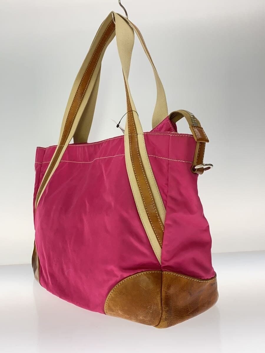 PRADA leather combination tote bag nylon PNK plain 2