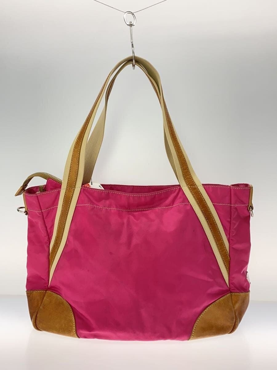 PRADA leather combination tote bag nylon PNK plain 3