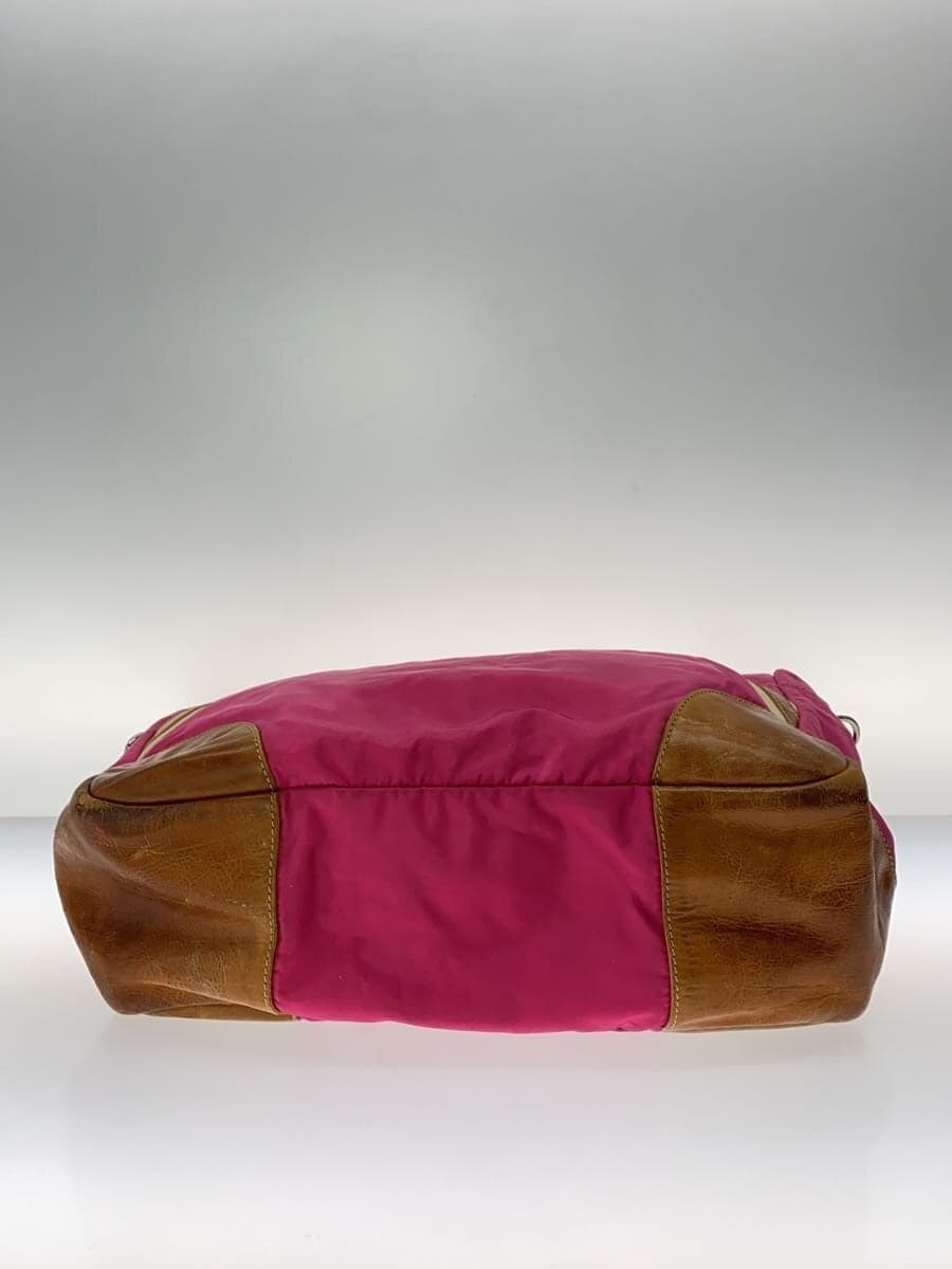 PRADA leather combination tote bag nylon PNK plain 4