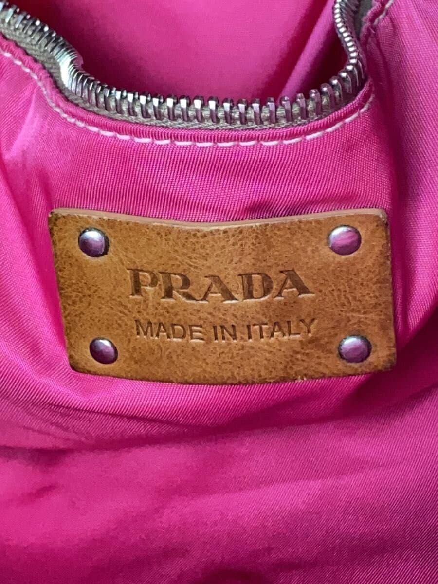 PRADA leather combination tote bag nylon PNK plain 5