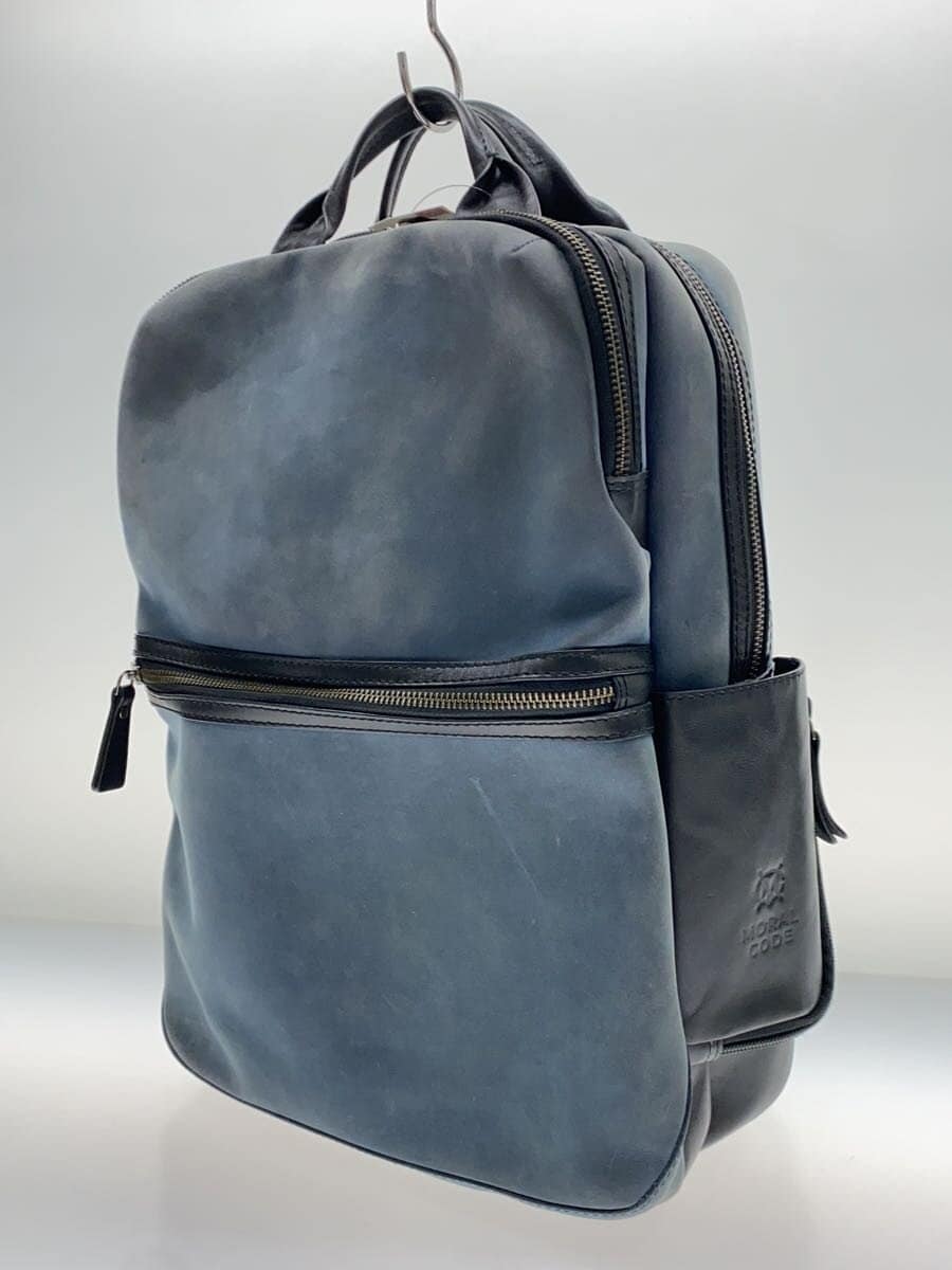 MORAL CODE Backpack Leather NVY Solid 2