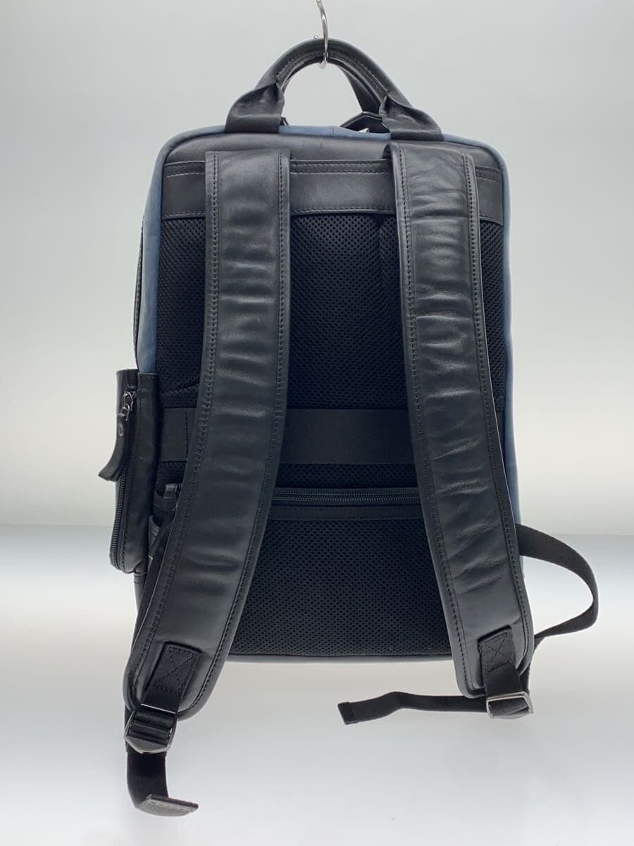 MORAL CODE Backpack Leather NVY Solid 3