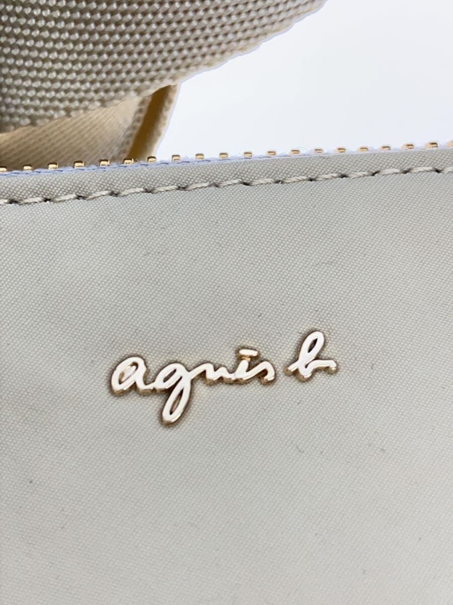 agnes b. Shoulder Bag Nylon BEG Solid Color IS11LZ-06 5