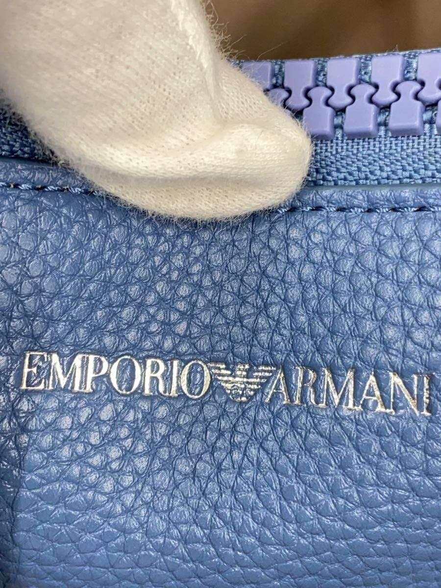 EMPORIO ARMANI shoulder bag leather blue 5