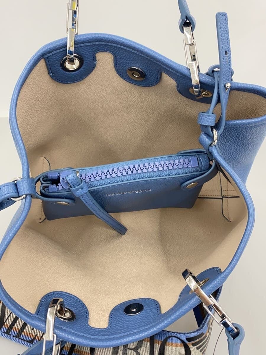 EMPORIO ARMANI shoulder bag leather blue 6