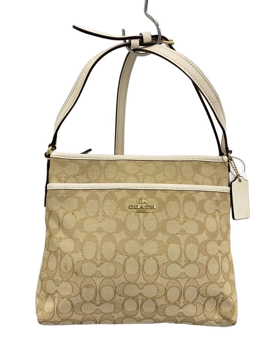 COACH Shoulder Bag Canvas BEG All-over Pattern F29960