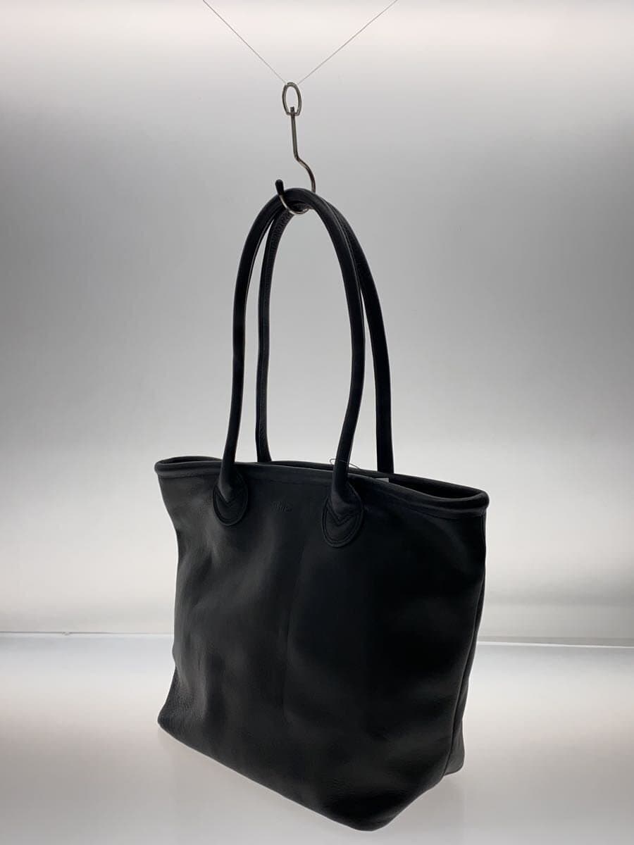 SHIPS Tote Bag Cowhide BLK Solid 118-40-0070 2