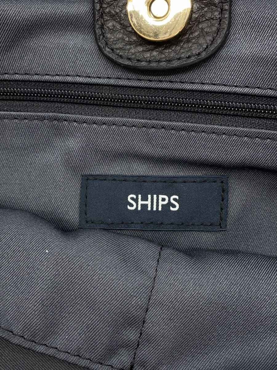 SHIPS Tote Bag Cowhide BLK Solid 118-40-0070 5