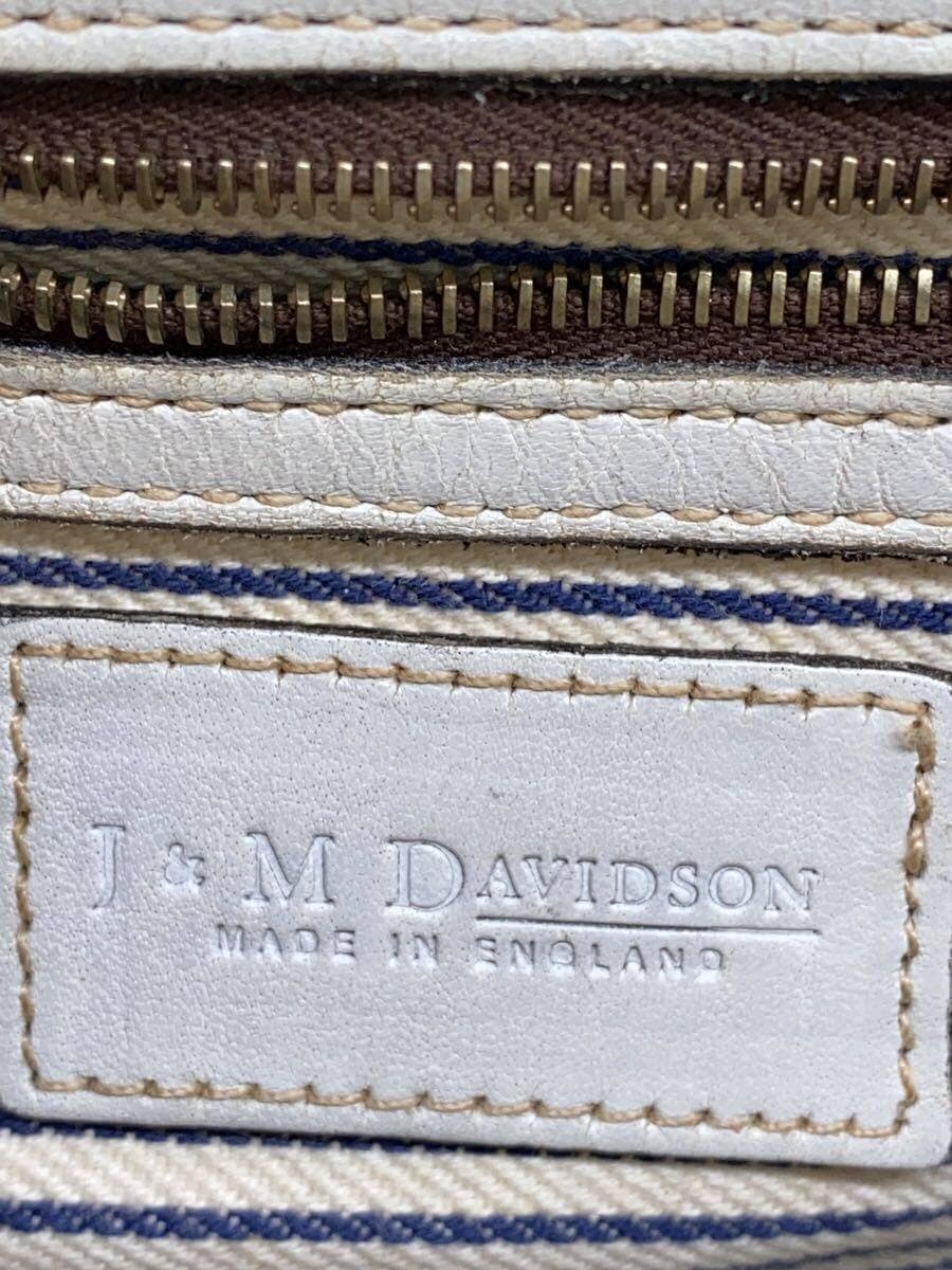 J&M DAVIDSON Stain Scuff Shoulder Bag Leather WHT Solid 5