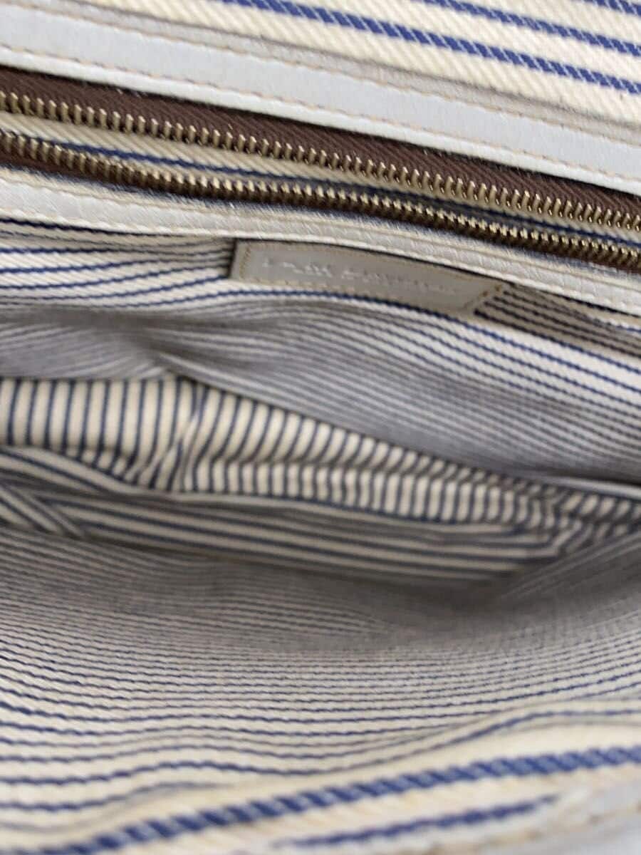 J&M DAVIDSON Stain Scuff Shoulder Bag Leather WHT Solid 6