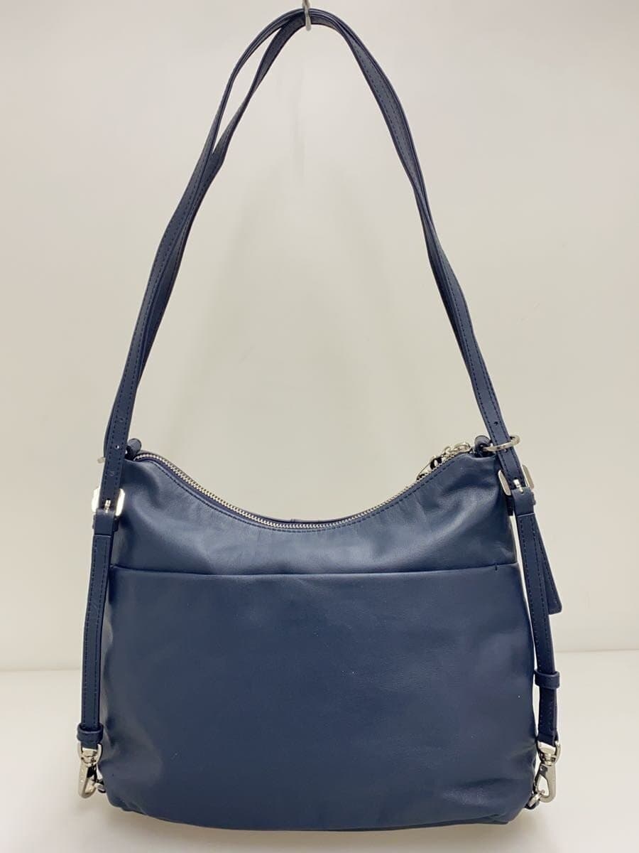 agnes b VOYAGE Shoulder Bag Cowhide NVY GS29 3