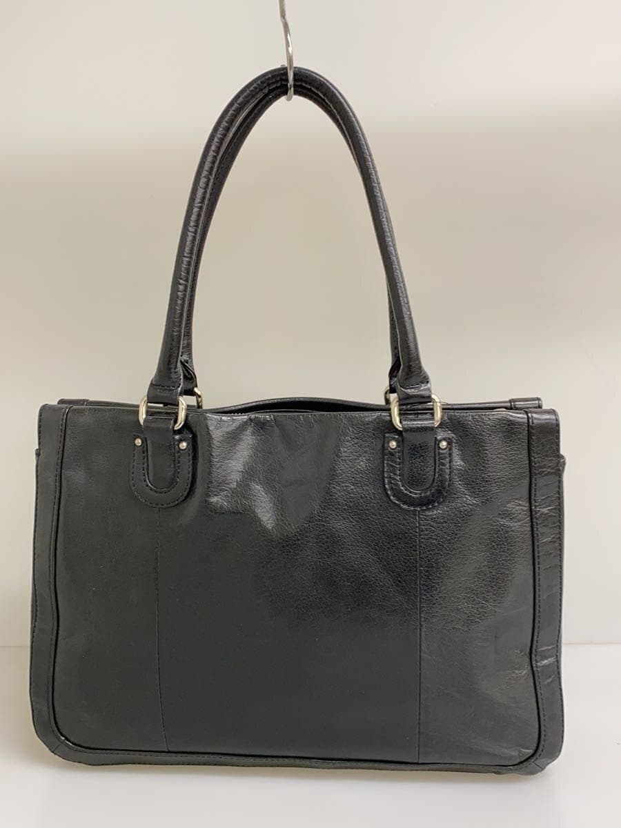 agnes b. Handbag Leather BLK Solid 3