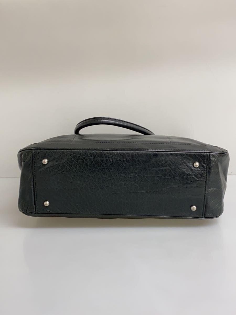 agnes b. Handbag Leather BLK Solid 4