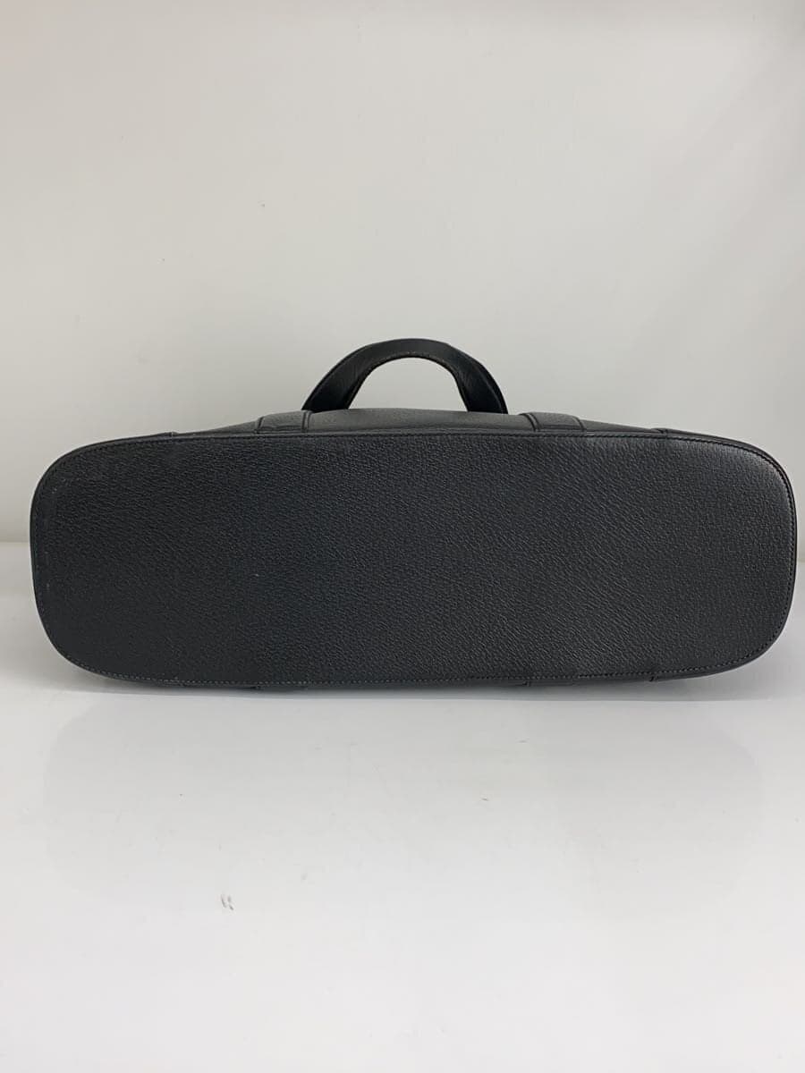 GUCCI Tote Bag_Web Leather BLK Solid 4