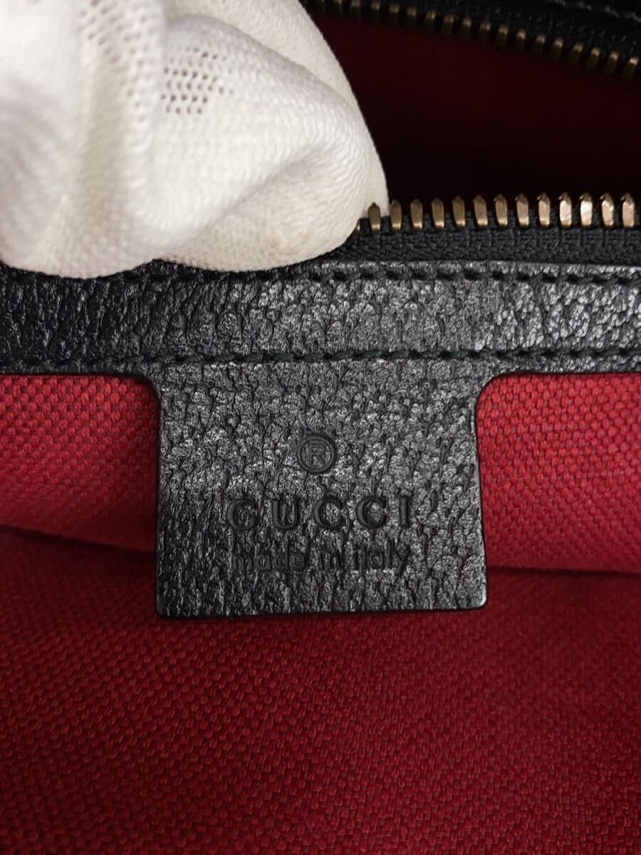 GUCCI Tote Bag_Web Leather BLK Solid 5